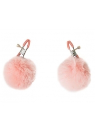 Зажимы на соски Angelic с розовыми меховыми шариками - Lola Games - купить с доставкой в Южно-Сахалинске