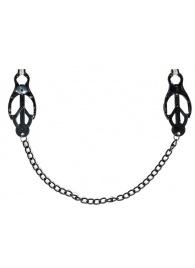 Зажимы на соски Darkside с цепочкой - Lola Games - купить с доставкой в Южно-Сахалинске