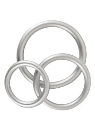 Набор из 3 эрекционных колец под металл Metallic Silicone Cock Ring Set - Orion - в Южно-Сахалинске купить с доставкой