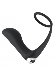 Черное эрекционное кольцо с анальной вибропробкой Vibrating Ring   Plug - Orion - в Южно-Сахалинске купить с доставкой