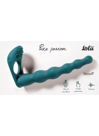 Зеленая вибронасадка для двойного проникновения Farnell - 17 см. - Lola Games - купить с доставкой в Южно-Сахалинске