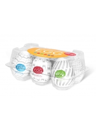 Набор из 6 мастурбаторов Tenga EGG Easy Beat с различным рельефом - Tenga - в Южно-Сахалинске купить с доставкой