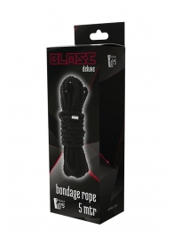 Черная веревка для шибари DELUXE BONDAGE ROPE - 5 м. - Dream Toys - купить с доставкой в Южно-Сахалинске