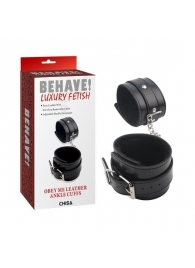 Черные оковы на ноги Obey Me Leather Ankle Cuffs - Chisa - купить с доставкой в Южно-Сахалинске