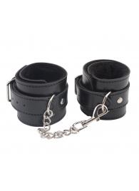 Черные оковы на ноги Obey Me Leather Ankle Cuffs - Chisa - купить с доставкой в Южно-Сахалинске