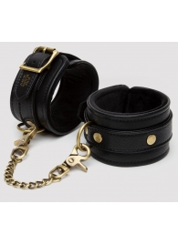 Черные оковы на ноги Bound to You Faux Leather Ankle Cuffs - Fifty Shades of Grey - купить с доставкой в Южно-Сахалинске