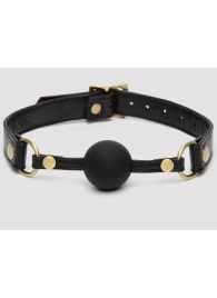Черный кляп-шар Bound to You Faux Leather Ball Gag - Fifty Shades of Grey - купить с доставкой в Южно-Сахалинске