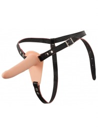 Телесный поясной страпон с вибрацией Vibrating Strap-On - 15,7 см. - Orion - купить с доставкой в Южно-Сахалинске