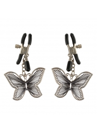 Зажимы на соски с бабочками Butterfly Nipple Clamps - Pipedream - купить с доставкой в Южно-Сахалинске