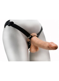 Реалистичный фаллос на регулируемых трусиках с кольцом - 17,5 см. - LOVETOY (А-Полимер) - купить с доставкой в Южно-Сахалинске