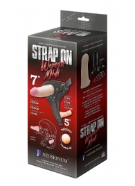 Реалистичный страпон Woman Midi с вагинальной пробкой - 19 см. - LOVETOY (А-Полимер) - купить с доставкой в Южно-Сахалинске