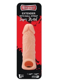 Телесная насадка EXTENDER WITH BALL STRAP 5.5 - 14 см. - Dream Toys - в Южно-Сахалинске купить с доставкой