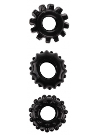 Набор из 3 черных эрекционных колец SET OF 3 COCKRINGS - Dream Toys - в Южно-Сахалинске купить с доставкой