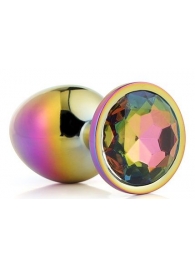 Голографическая анальная втулка с радужным кристаллом - 7,1 см. - Dream Toys - купить с доставкой в Южно-Сахалинске