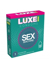 Ребристые презервативы LUXE Royal Sex Machine - 3 шт. - Luxe - купить с доставкой в Южно-Сахалинске