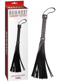 Черная многохвостая плеть Pleasure Whip - 46 см. - Chisa - купить с доставкой в Южно-Сахалинске