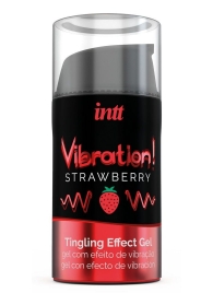 Жидкий интимный гель с эффектом вибрации Vibration! Strawberry - 15 мл. - INTT - купить с доставкой в Южно-Сахалинске
