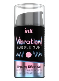 Жидкий интимный гель с эффектом вибрации Vibration! Bubble Gum - 15 мл. - INTT - купить с доставкой в Южно-Сахалинске