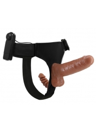 Страпон с вагинальной пробкой и вибрацией Ultra Passionate Harness - 16 см. - Baile - купить с доставкой в Южно-Сахалинске