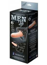 Телесный пустотелый харнесс MEN Style - 17,5 см. - LOVETOY (А-Полимер) - купить с доставкой в Южно-Сахалинске