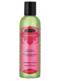 Массажное масло Naturals Strawberry Dreams с ароматом клубники - 59 мл. - Kama Sutra - купить с доставкой в Южно-Сахалинске