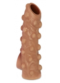 Телесная насадка с бугорками и открытой головкой Nude Sleeve M - 12 см. - KOKOS - в Южно-Сахалинске купить с доставкой