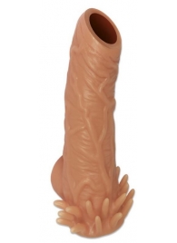 Телесная насадка с усиками и открытой головкой Nude Sleeve L - 14 см. - KOKOS - в Южно-Сахалинске купить с доставкой