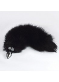 Хромированная анальная пробка с пушистым хвостиком - Sitabella - купить с доставкой в Южно-Сахалинске
