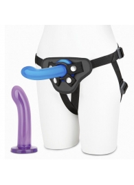 Страпон унисекс Beginners Strap-On с 2 насадками - 15 и 13 см. - Lux Fetish - купить с доставкой в Южно-Сахалинске