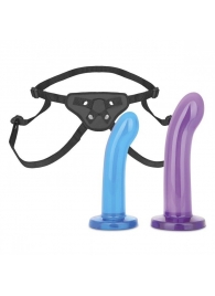 Страпон унисекс Beginners Strap-On с 2 насадками - 15 и 13 см. - Lux Fetish - купить с доставкой в Южно-Сахалинске