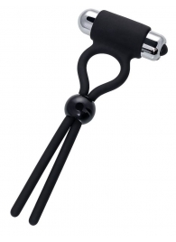 Черное эрекционное лассо Ect с виброэлементом - A-toys - в Южно-Сахалинске купить с доставкой