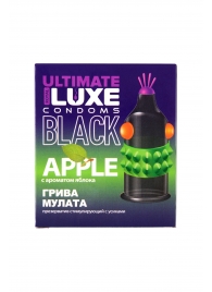Черный стимулирующий презерватив  Грива мулата  с ароматом яблока - 1 шт. - Luxe - купить с доставкой в Южно-Сахалинске