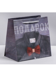 Ламинированный квадратный пакет «Мужской стиль» - 14 х 14 х 9 см. - Сима-Ленд - купить с доставкой в Южно-Сахалинске