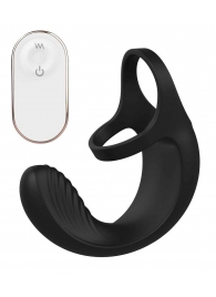 Черный анальный стимулятор с эрекционными кольцами Remote Couple Teaser - Dream Toys - в Южно-Сахалинске купить с доставкой