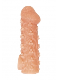 Телесная закрытая насадка с пучками шишечек Cock Sleeve Size S - 13,8 см. - KOKOS - в Южно-Сахалинске купить с доставкой