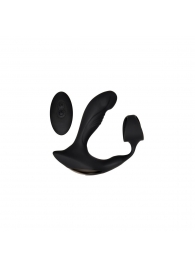 Черный вибромассажер простаты с эрекционным кольцом Strapped   Tapped - Zero Tolerance - в Южно-Сахалинске купить с доставкой