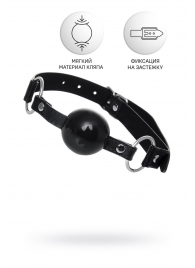 Черный кляп-шар на кожаных ремешках Anonymo - ToyFa - купить с доставкой в Южно-Сахалинске