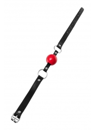 Красный кляп-шар на черных ремешках Anonymo - ToyFa - купить с доставкой в Южно-Сахалинске