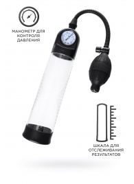 Прозрачная механическая помпа Roald с манометром - Sexus - в Южно-Сахалинске купить с доставкой