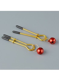 Золотистые зажимы с колокольчиками Gold - Sitabella - купить с доставкой в Южно-Сахалинске