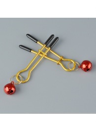 Золотистые зажимы с колокольчиками Gold - Sitabella - купить с доставкой в Южно-Сахалинске