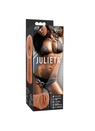 Мастурбатор-вагина цвета карамели Julieta с вибрацией - Blush Novelties - в Южно-Сахалинске купить с доставкой