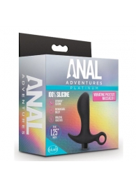 Черный анальный вибратор Silicone Vibrating Prostate Massager 01 - 10,8 см. - Blush Novelties - в Южно-Сахалинске купить с доставкой