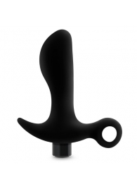 Черный анальный вибратор Silicone Vibrating Prostate Massager 01 - 10,8 см. - Blush Novelties - в Южно-Сахалинске купить с доставкой