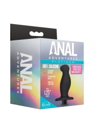 Черный анальный вибромассажёр Silicone Vibrating Prostate Massager 02 - 10,8 см. - Blush Novelties - в Южно-Сахалинске купить с доставкой