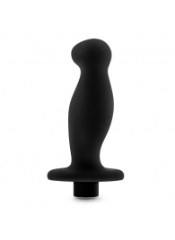 Черный анальный вибромассажёр Silicone Vibrating Prostate Massager 02 - 10,8 см. - Blush Novelties - в Южно-Сахалинске купить с доставкой