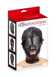 Маска-шлем с отверстием для рта и съемными шорами - Fetish Tentation - купить с доставкой в Южно-Сахалинске