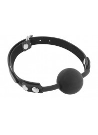Черный силиконовый кляп-шарик на ремешках - Fetish Tentation - купить с доставкой в Южно-Сахалинске