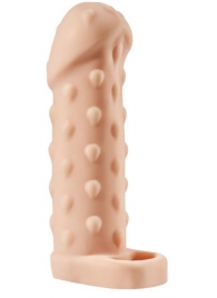 Телесная насадка-удлинитель с пупырышками KLEON - 15 см. - Sitabella - в Южно-Сахалинске купить с доставкой