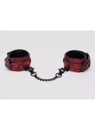 Красно-черные наручники Reversible Faux Leather Wrist Cuffs - Fifty Shades of Grey - купить с доставкой в Южно-Сахалинске